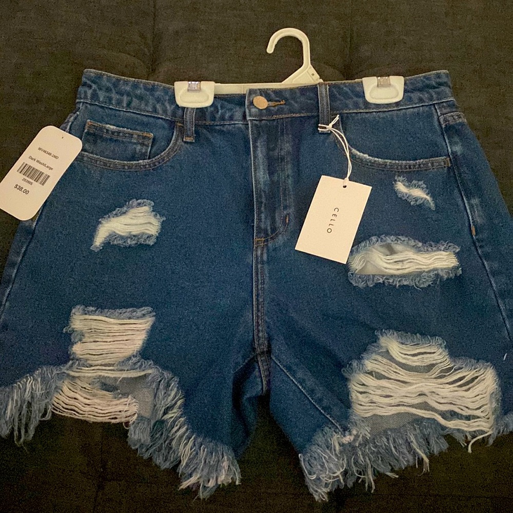 Cello high rise distressed denim shorts